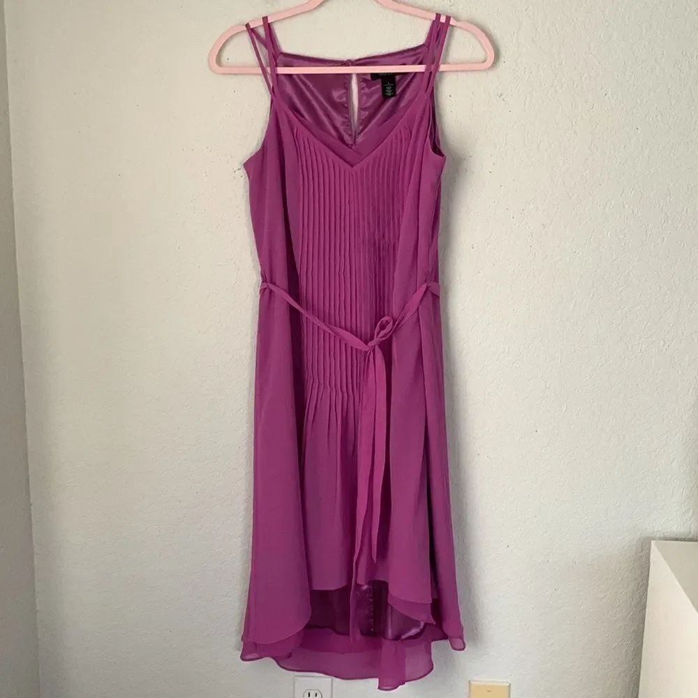 White House Black Market Purple Lilas Sleeveless High Low Dress Size 6